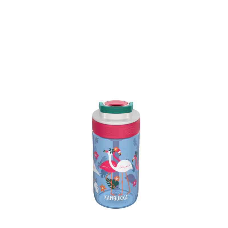 Picture of KAMBUKKA LAGOON Blue Flamingo műanyag kulacs szívószállal - 400 ml 